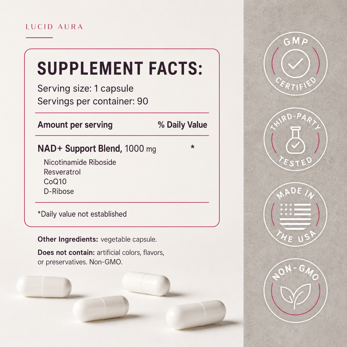 NAD+ Nicotinamide Health Capsules